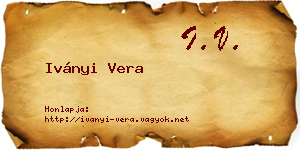 Iványi Vera névjegykártya